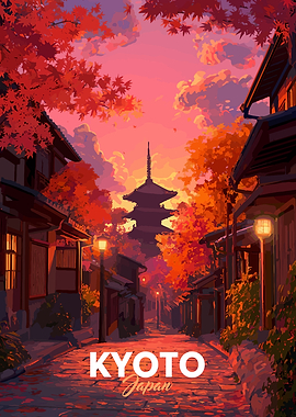 Kyoto Japan Autumn Sunset