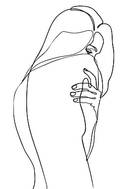 Minimalist Line Art Woman Portrait