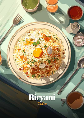 Biryani India Food Illustration
