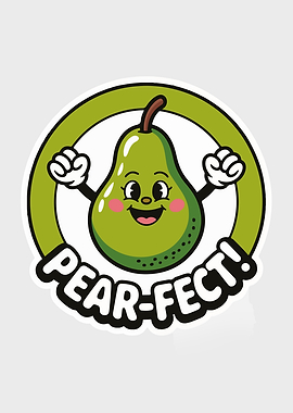 Pear-fect Cartoon Pear Illustration