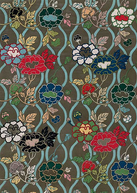 Japanese flower fan pattern