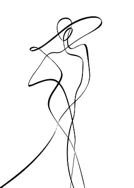Elegant Woman Line Art