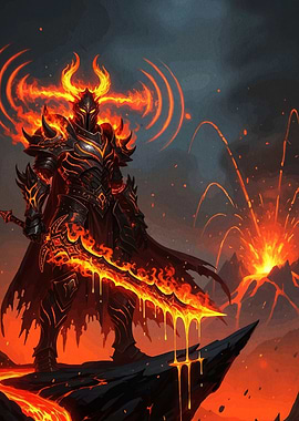 Fiery Knight Flaming Sword