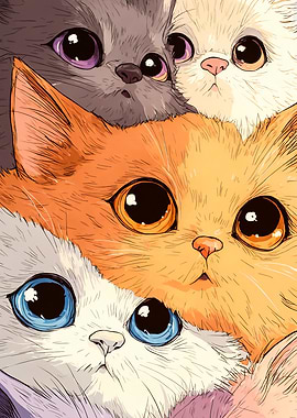 Kawaii Kitten Wall Art