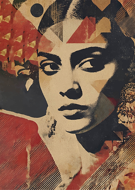 Abstract Portrait with Geometric Elements