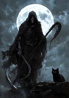 Grim Reaper and Black Cat