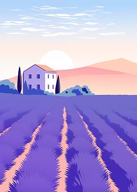 Lavender Field Landscape