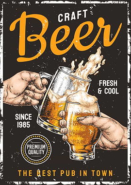 Craft Beer Vintage Style Poster