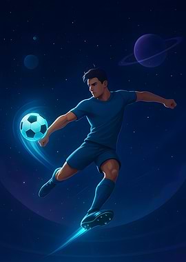Soccer Player in Space