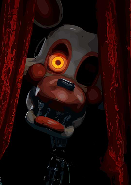 Creepy Animatronic Peeking Through Curtains