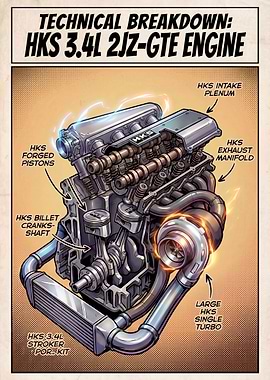 HKS 3.4L 2JZ-GTE Engine Breakdown