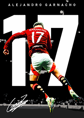 Alejandro Garnacho Soccer Player Illustration