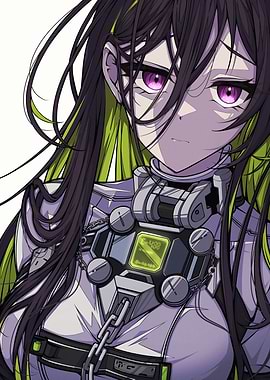 Anime Girl with Cyberpunk Device