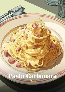 Pasta Carbonara Illustration