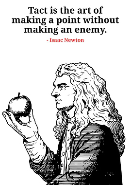 Isaac Newton Quote with Apple Illustration
