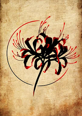 Red Spider Lily Floral Art