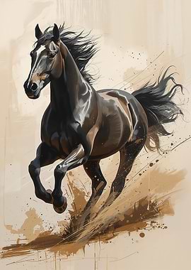 Galloping Horse Illustration