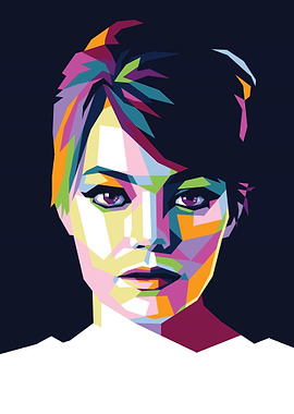 Emma watson Colorful Geometric Portrait of a Woman