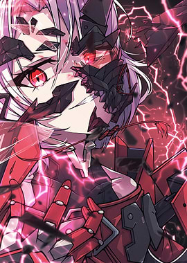 Anime Girl with Cybernetic Armor