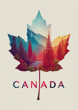 Canada Maple Leaf Landscape