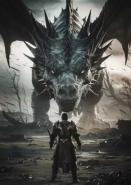 Knight Facing a Dragon