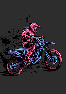 Motocross Rider Illustration