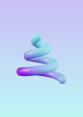 Gradient Spiral Abstract 3D Render