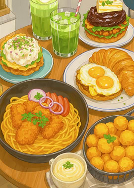 Delicious Food Assortment on a Table