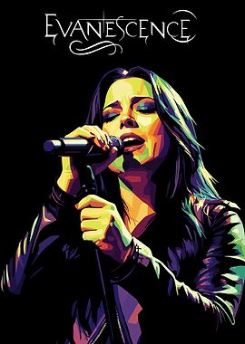 Evanescence Amy Lee Colorful Portrait