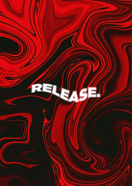 RELEASE - Intense Liquid Marble Wall Art | Cathartic Red Mental Health Poster