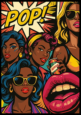 Pop Art Women with Drink
