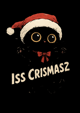 Christmas Cat with Santa Hat