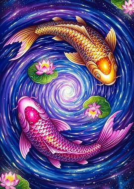 Koi Fish in a Cosmic Pond