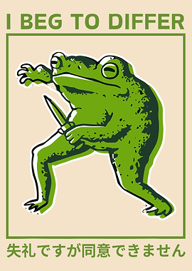I Beg To Differ Frog, Frog I Beg To Differ Frog Japanese, Frog Japanese