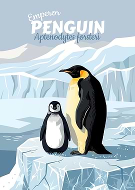 Emperor Penguin Family Illustration