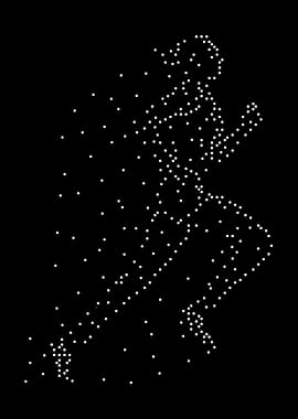 Running Figure Made of Dots