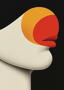 Abstract Face with Geometric Shapes