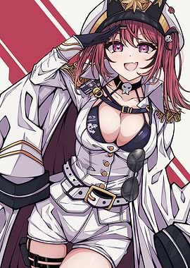Anime Girl in Naval Officer Outfit