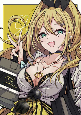 Blonde Anime Girl with Shopping Bags