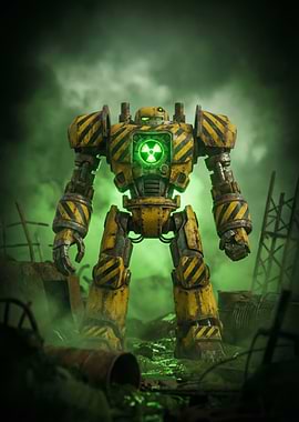 Radioactive Robot in Post-Apocalyptic Wasteland