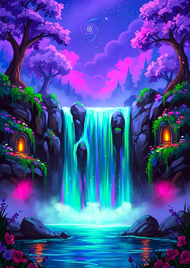 Fantasy Waterfall Landscape