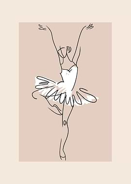 Minimalist Ballerina Line Art