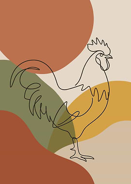 Rooster Line Art