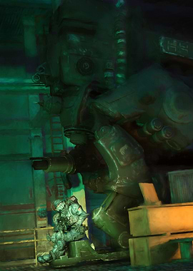 Sci-Fi Soldier and Mech