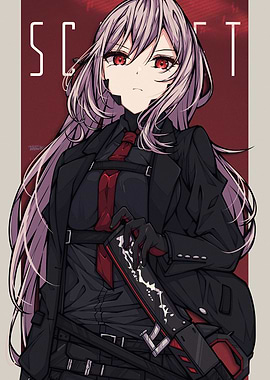 Anime Girl in Black Suit