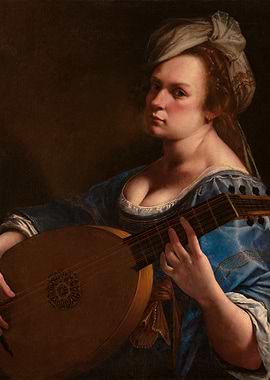 Artemisia Gentileschi Autoritratto come suonatrice di liuto 1615–1618 | Elegant Self-Portrait
