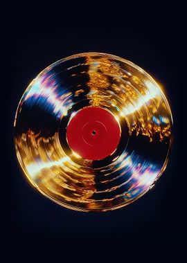 Gold Vinyl Record Art