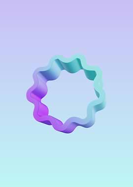 Abstract Wavy Ring with Gradient Colors