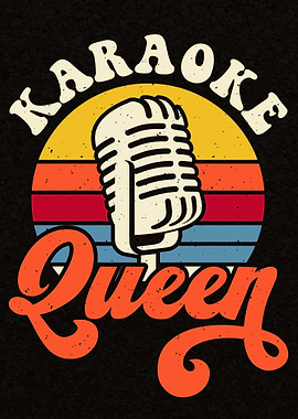 Karaoke Queen Retro Design