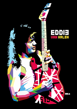 Eddie Van Halen Colorful Portrait